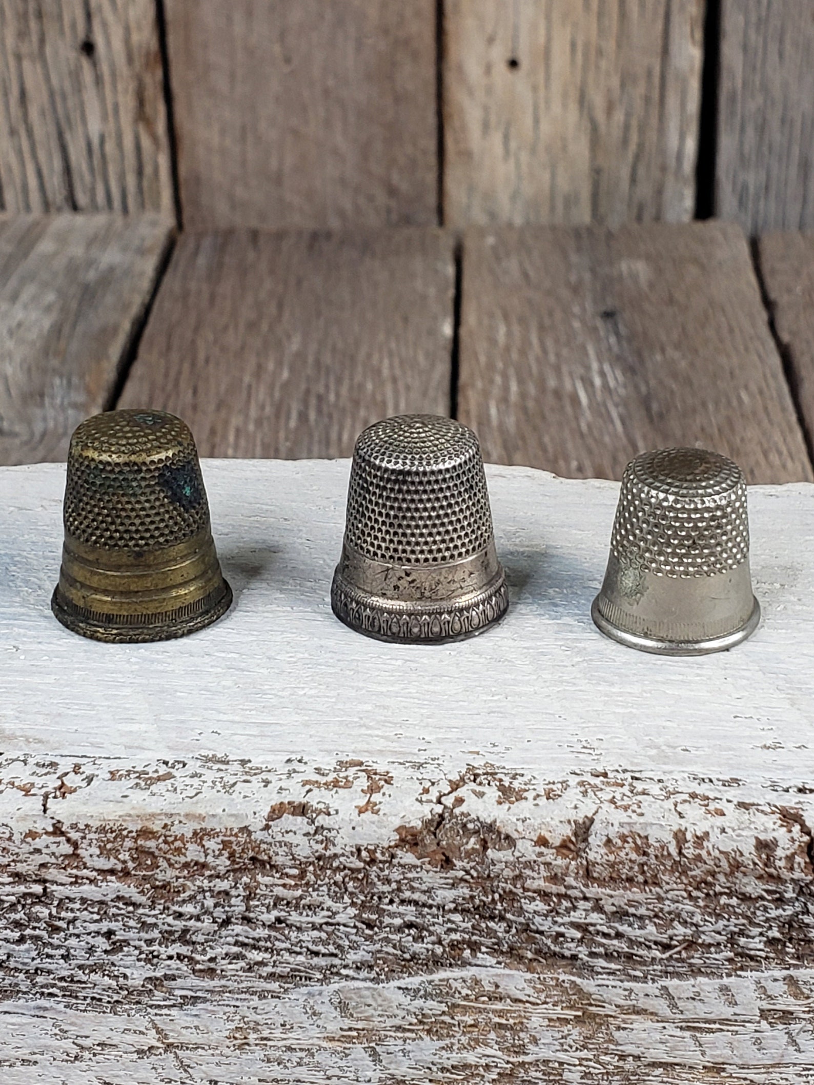 Collection of 3 Vintage Thimbles Etsy