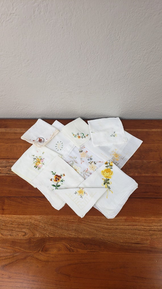 Set of 10 Vintage Handkerchiefs