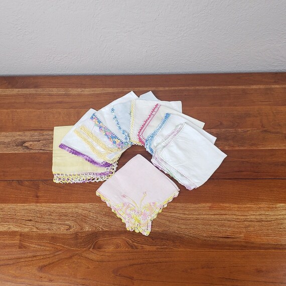 Set of 10 Vintage Handkerchiefs