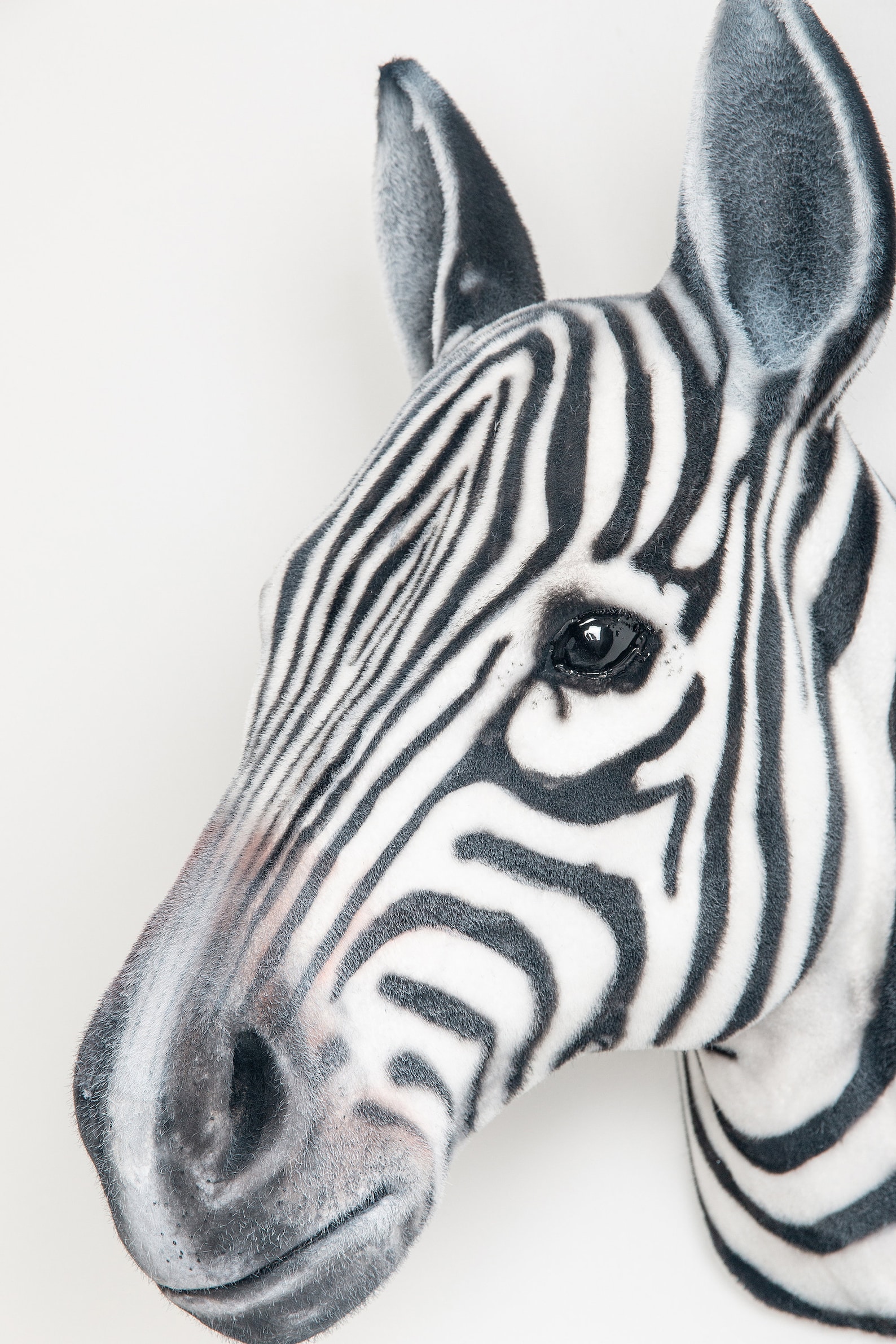 Faux Taxidermy Zebra Head Animal Friendly Decorative Art Handmade in