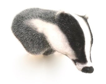 Faux Taxidermy Badger Head Animal Friendly Decorative Art Handmade in Wales, Great Britain Life Size