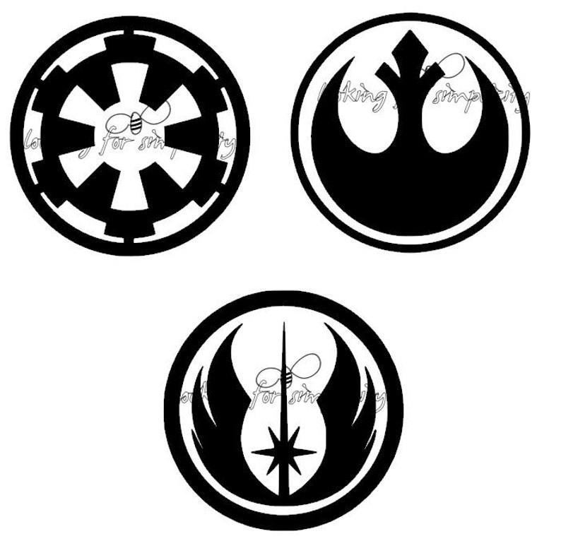 Empire Rebel and Jedi Emblems Logos inspired by Star Wars | Etsy