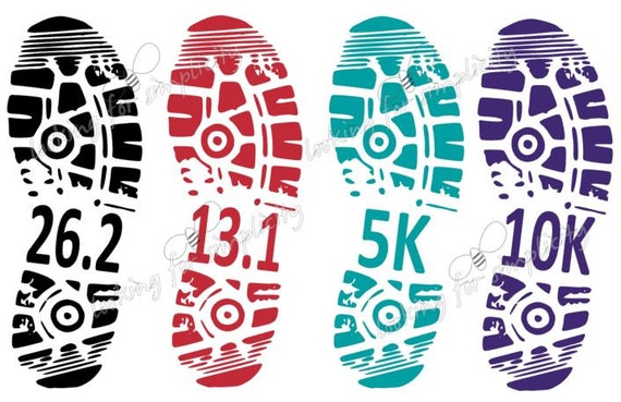 Shoe Print Marathon Half Marathon Ultramarathon 5K 10K 15K | Etsy