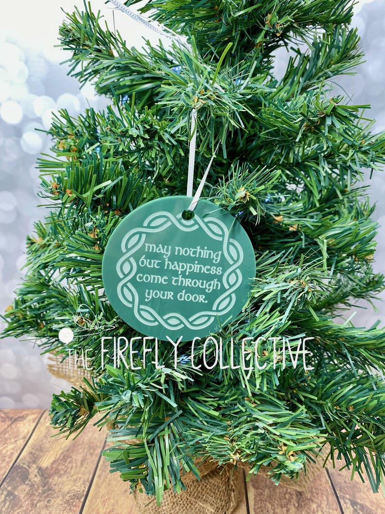 Celtic Irish Tree of Life Personalized Christmas Ornament With Ribbon