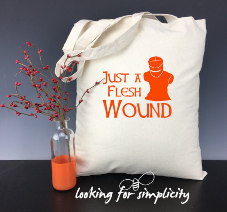 Cult Classic Humor 8 Quotes to Choose From British Movies Holy Grail Monty Python Quote Inspired Natural Cotton Canvas Tote Bags
