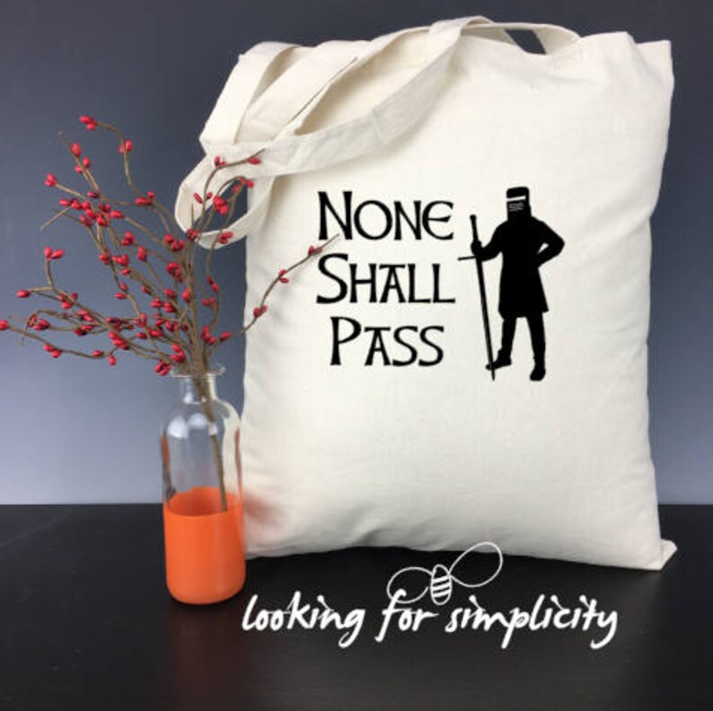 Cult Classic Humor 8 Quotes to Choose From British Movies Holy Grail Monty Python Quote Inspired Natural Cotton Canvas Tote Bags