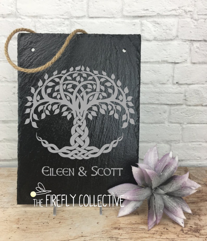 Irish Celtic Roots Tree of Life Laser Engraved Natural Edged - Etsy