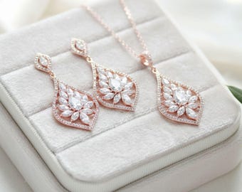 MILACOLATO Bridal Jewelry Set Wedding Crystal Necklace Bracelet Clip On Earrings Set Rhinestone Pendant Teardrop Dangle Clip On Earrings Prom Bridal Party Bridesmaid Jewelry Set For Women Blue