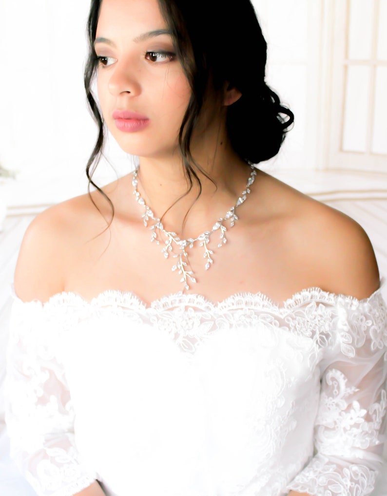 Bridal Necklace Set Wedding Necklace and Earring Set Bridal Etsy