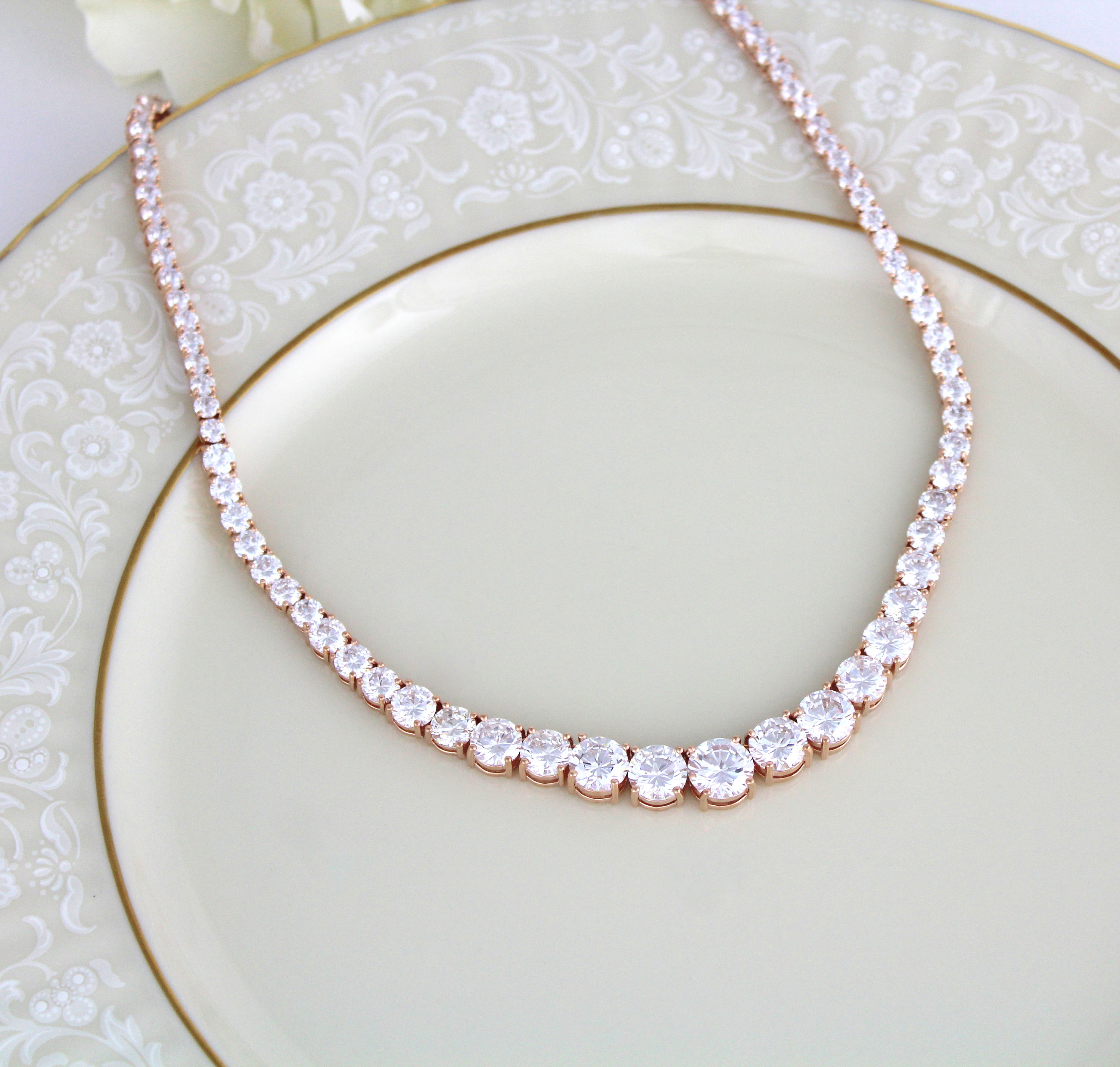 Rose Gold Backdrop Necklace Bridal Back Necklace Bridal Etsy Canada