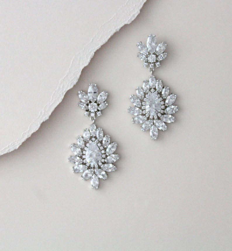 Crystal Bridal Earrings Chandelier Wedding Earrings Bridal Etsy