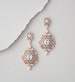 Rose Gold Bridal earrings Rose Gold Chandelier earrings Wedding earrings Wedding jewelry,CZ earrings Wedding accessories Bridesmaid 