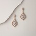 Rose gold Bridal earrings Crystal drop earrings Bridal jewelry Chandelier Wedding earrings Teardrop earrings Vintage style earrings 