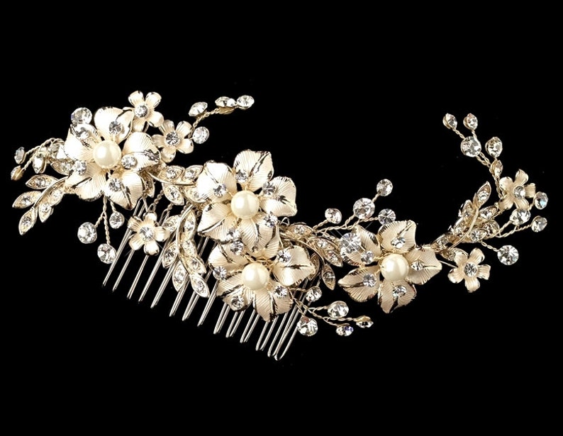 Gold hair comb Gold headpiece Wedding hair accessory Bridal hair comb Wedding headpiece Bridal hair vine Leaf hair comb Head piece