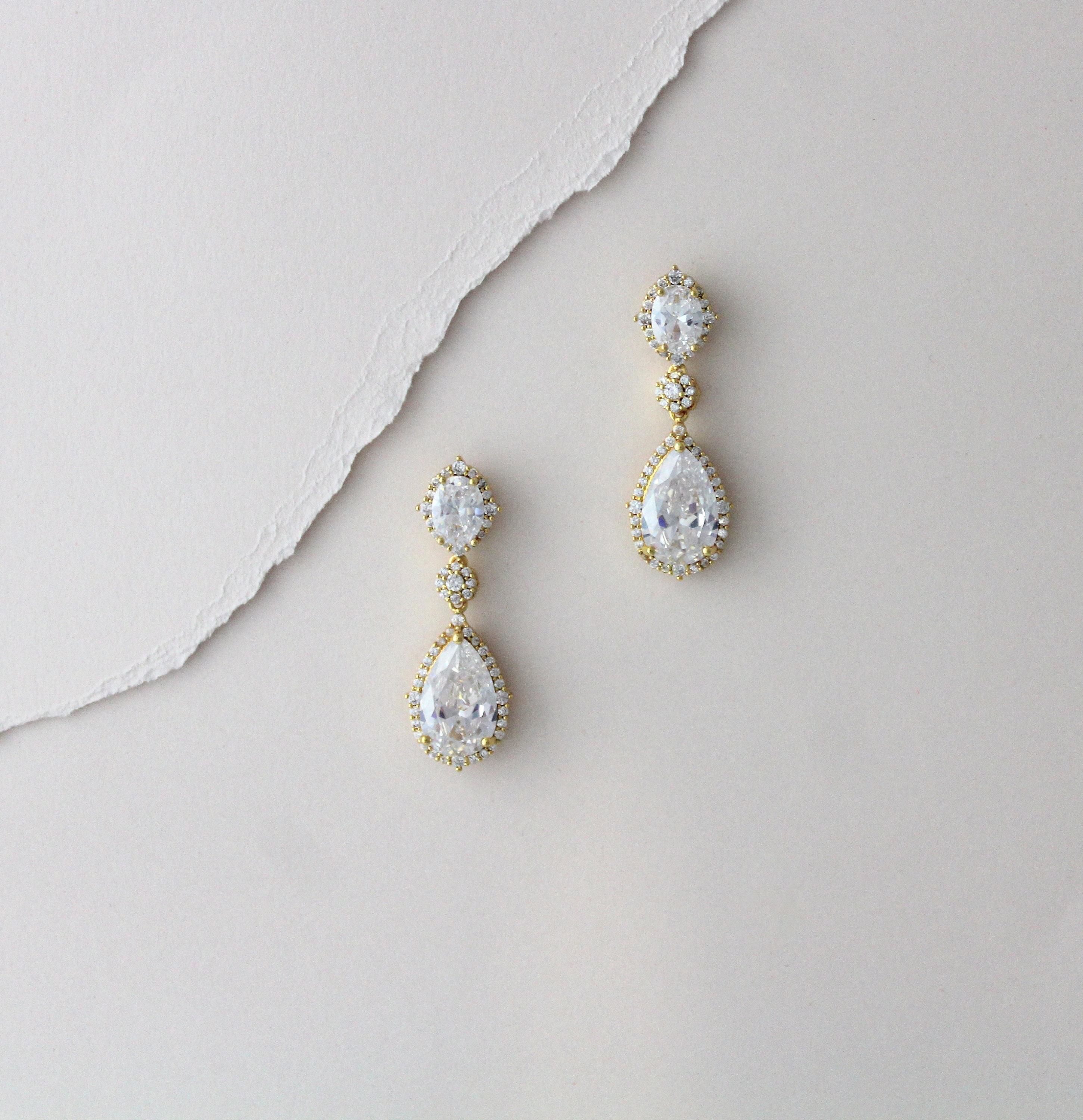 Rose Teardrop Earrings in Silver