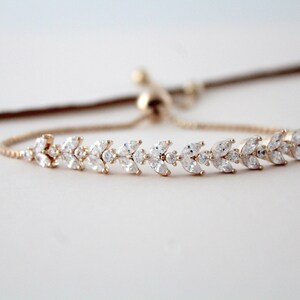 Rose Gold bracelet Wedding jewelry Leaf Bridal bracelet image 9
