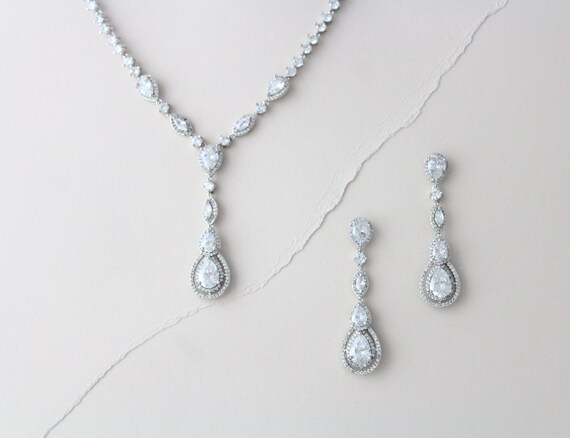 Rose Gold Necklace Rose Gold Earrings 