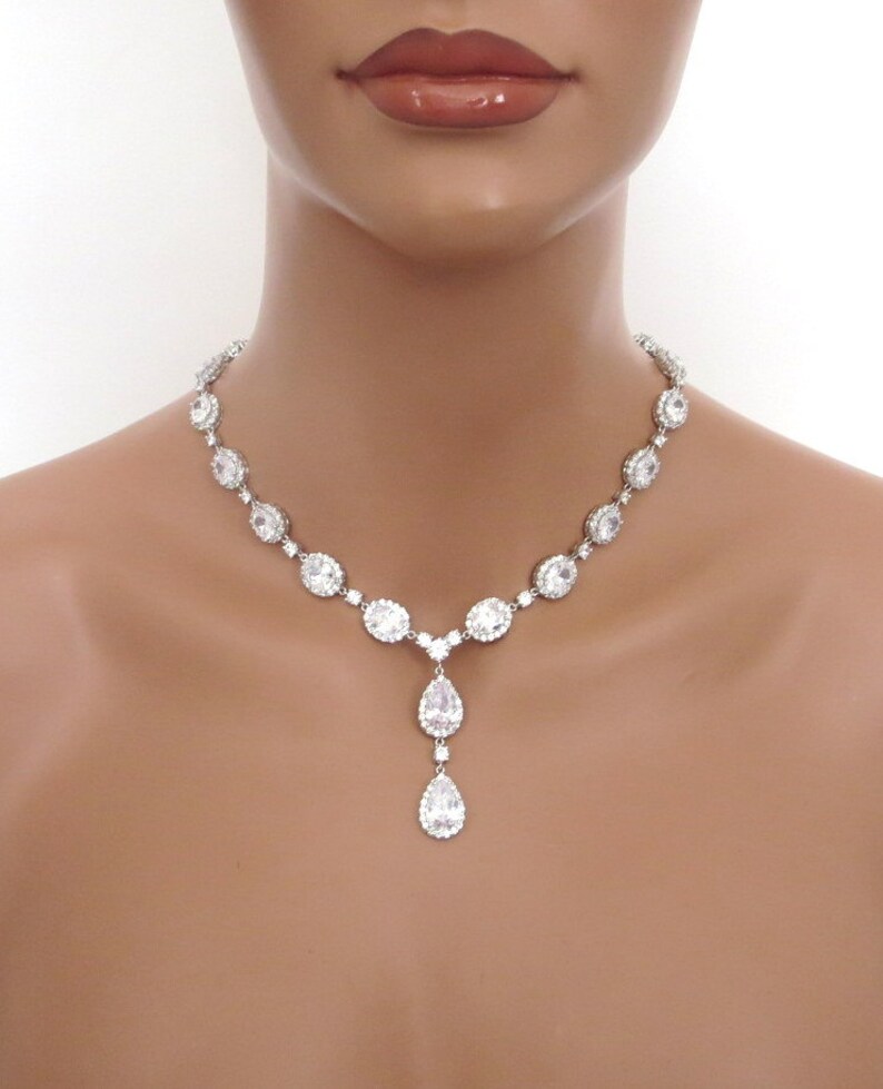 Rose Gold Bridal Necklace Set Wedding Necklace Set Bridal Etsy