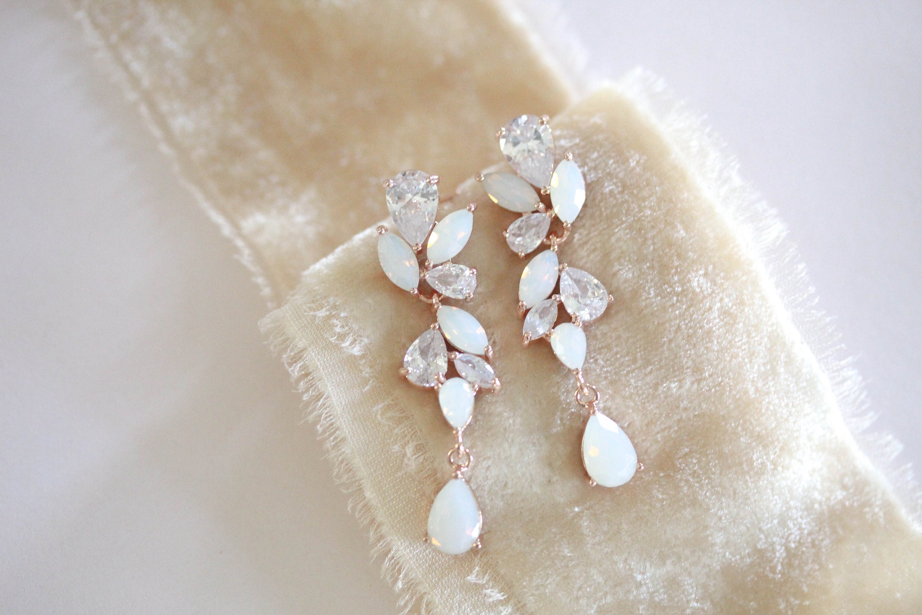Crystal Drop Earrings Bridal 