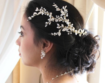 Bridal Hair Piece, Wedding Hair vine, Bridal Headpiece, Bridal hair Accessory, Crystal Hair Piece, Wedding Hair clip, Wedding head piece
