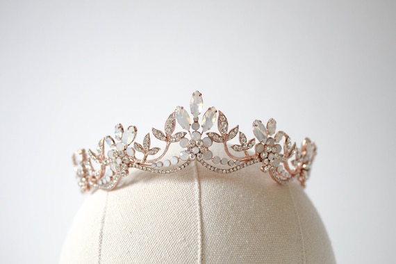 Rose Gold Bridal Tiara, Wedding Hair Accessories, Bridal  display picture 1
