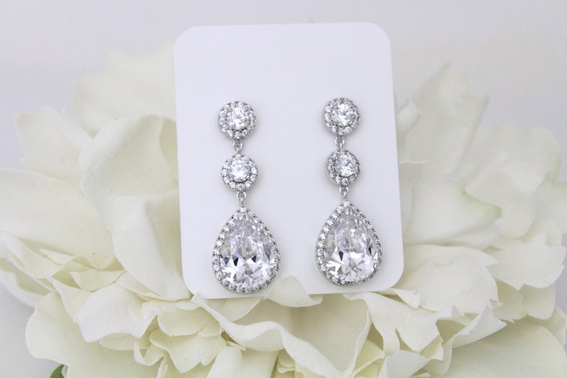 Rose gold dangle earrings Wedding jewelry Bridal jewelry Bridesmaid earrings Drop earrings Rose gold Bridal earrings Wedding earrings