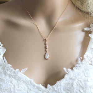 Dainty Backdrop necklace Rose gold Back drop necklace Wedding necklace Bridal jewelry Back necklace Bridal necklace Delicate necklace image 5