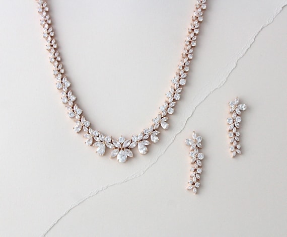 Rose Gold Bridal Jewelry SET Bridal 