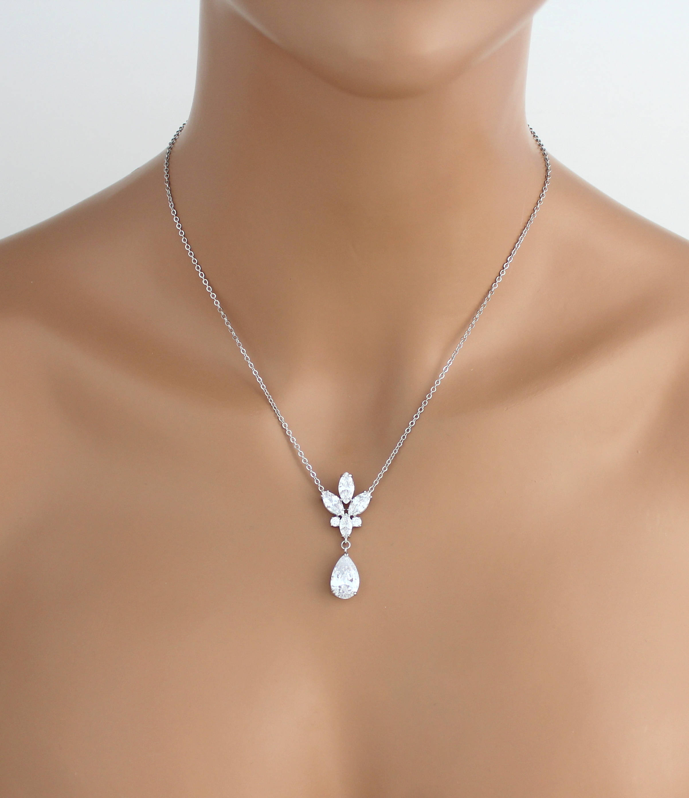 Luminé CZ Cascade Necklace Set (Rose Gold) main image 1