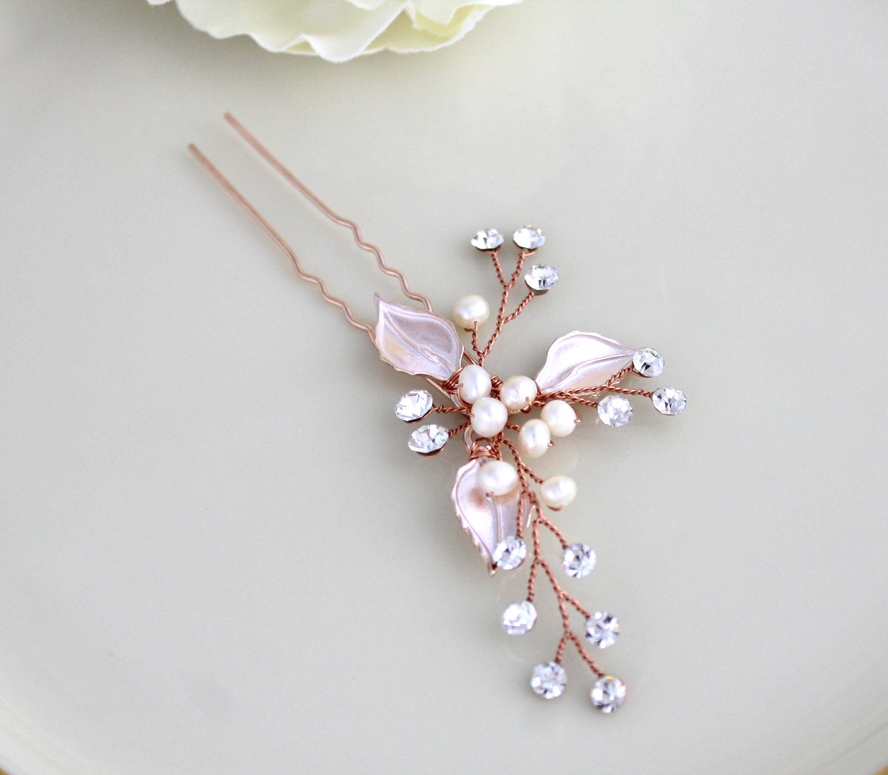 Rose Gold Hair Pins Wedding Hair Piece Bridal Hair Pins Etsy