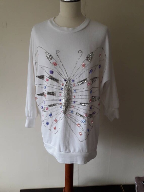 white sequin jumper