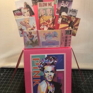 Alecia Moore aka Pink themed 2024 tour pop up card