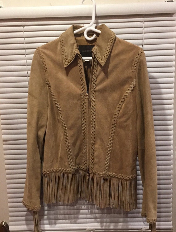Vintage Suede Leather Fringed Jacket. 7/8