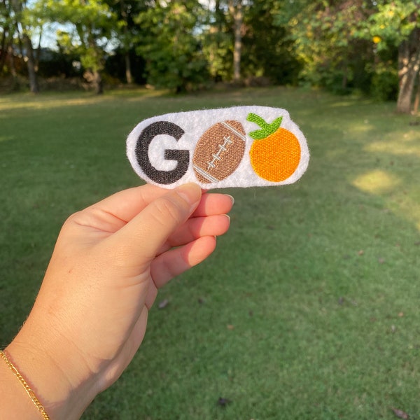 Go Big Orange with Football Embroidery Digital File - Tennessee Volunteers