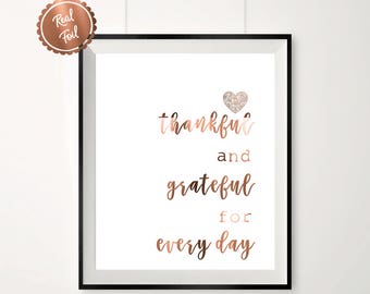 Copper prints // Copper heart // thankful // grateful // inspirational quote 
