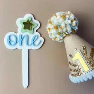 Cake Topper - One - Star - 1st Birthday Cake Decor