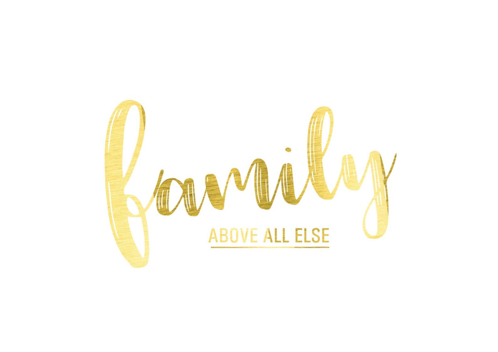 Family Above All Else // Gold Foil // Family Quotes // Home Etsy