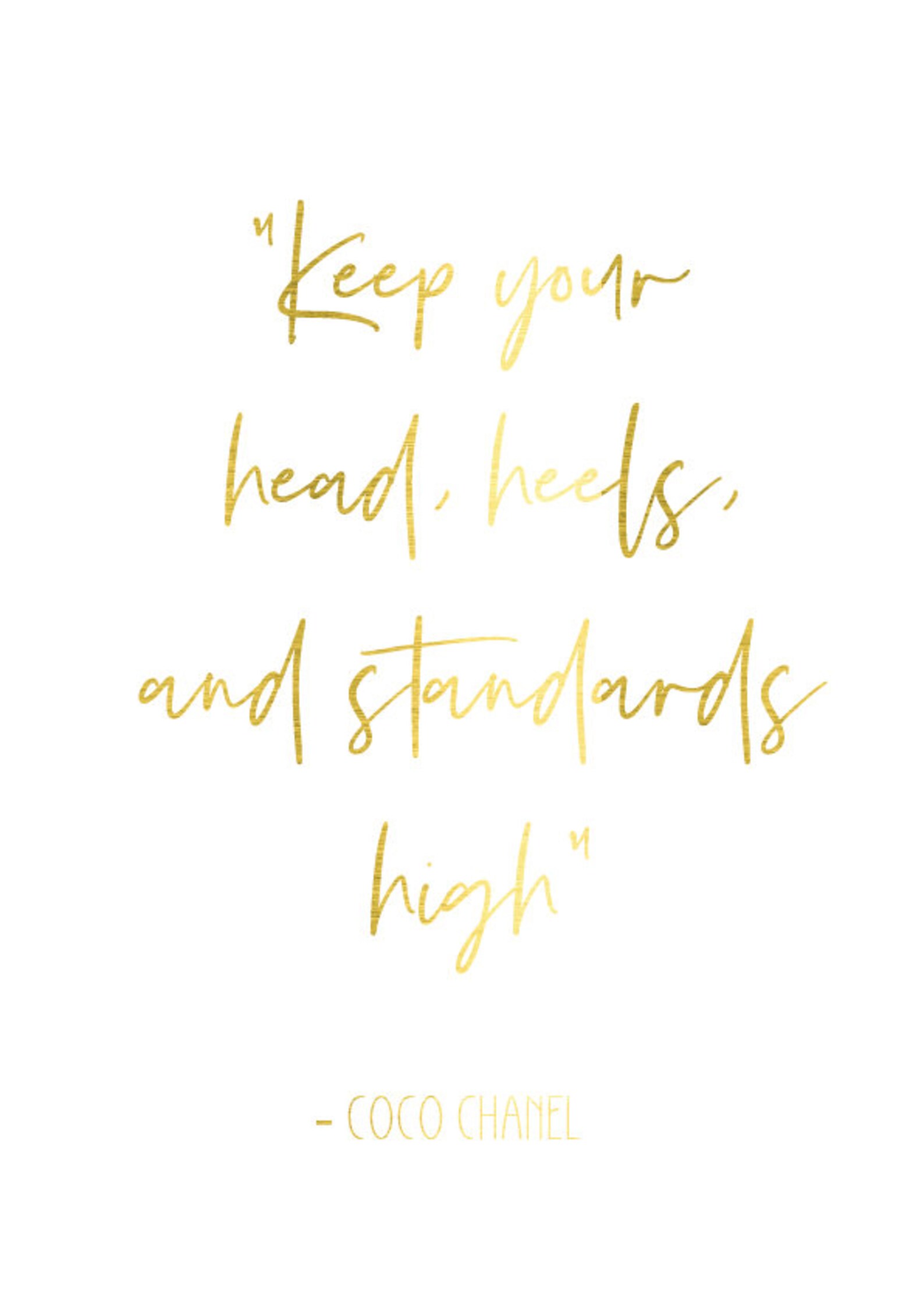 Juniqe Coco Chanel Quote Gold Foil Framed Poster