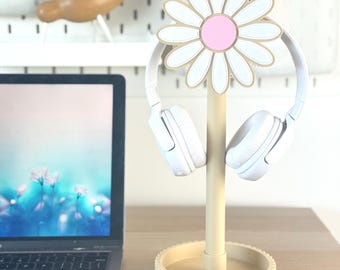 Hoofdtelefoonstandaard Bloem Gezellig Bureau-opstelling Gamer Girl Schattig Thuiskantoor Girly Hoofdtelefoonstandaard Bloemen Koptelefoonstandaard Gamingbureau-organizer gezellig