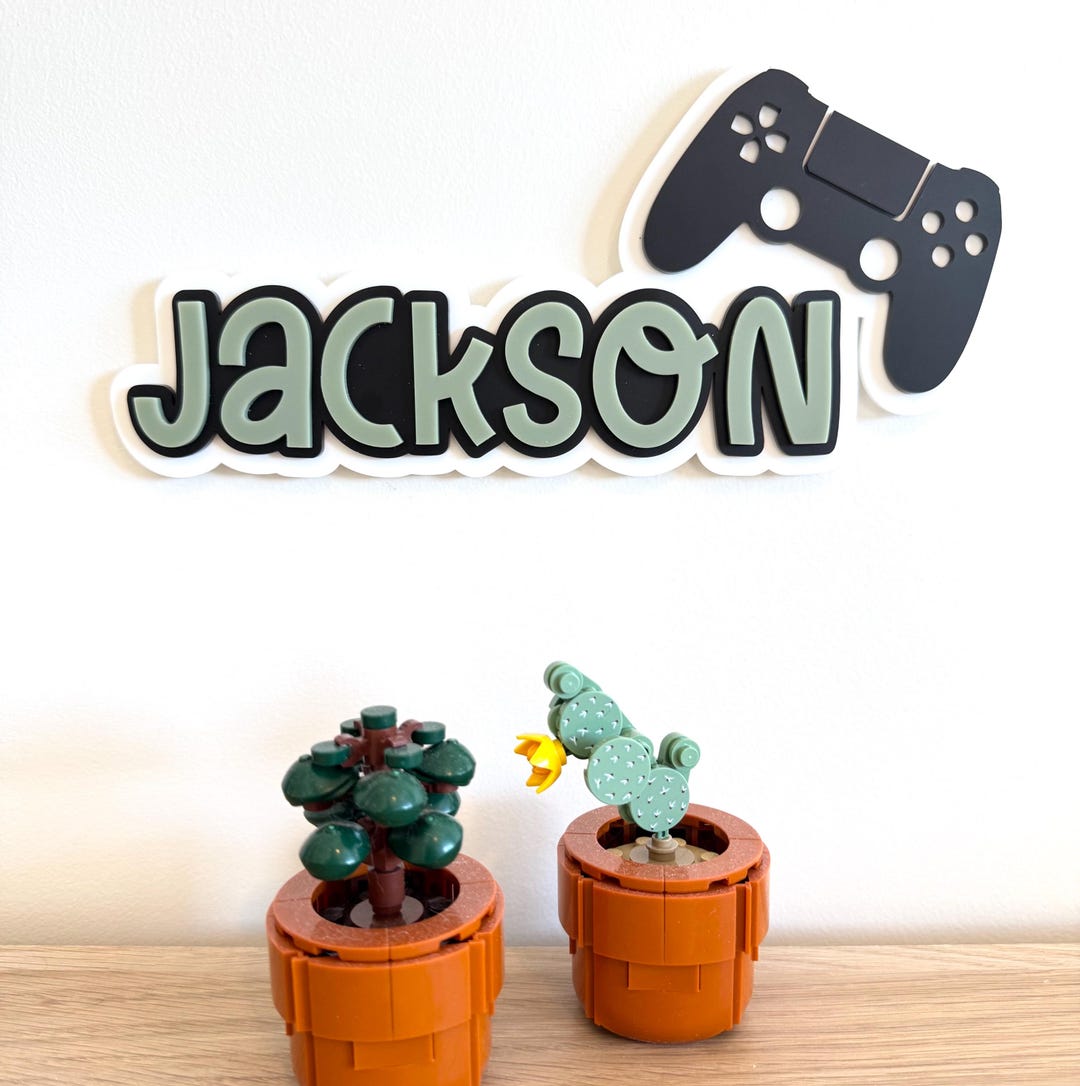 Gamer Name Sign Gamer Boy Custom Name Sign Personalised Acrylic Name Gaming Decor Kids ...