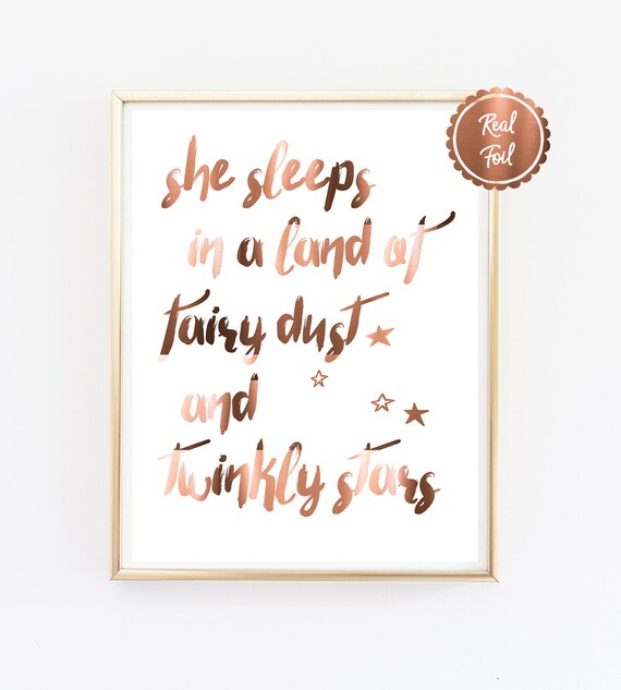 Copper nursery print Fairies Unicorns Mermaids Fly to the moon cute quotes