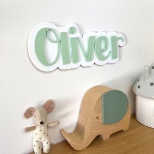 Benutzerdefiniertes Namensschild Personalisiertes Namensschild für Kinderzimmer Wanddekor Jungenzimmer Acrylnamensplakette Geschichtetes Namensschild