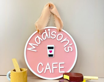Enseigne de café personnalisée pour enfants - Enseigne de café personnalisée pour enfants - Plaque de café personnalisée pour enfants | Plaque de cuisine personnalisée en boue pour enfants