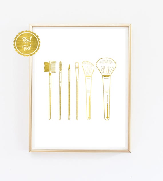 Makeup Gold Print // Makeup Poster // Make up Artist // Gold | Etsy