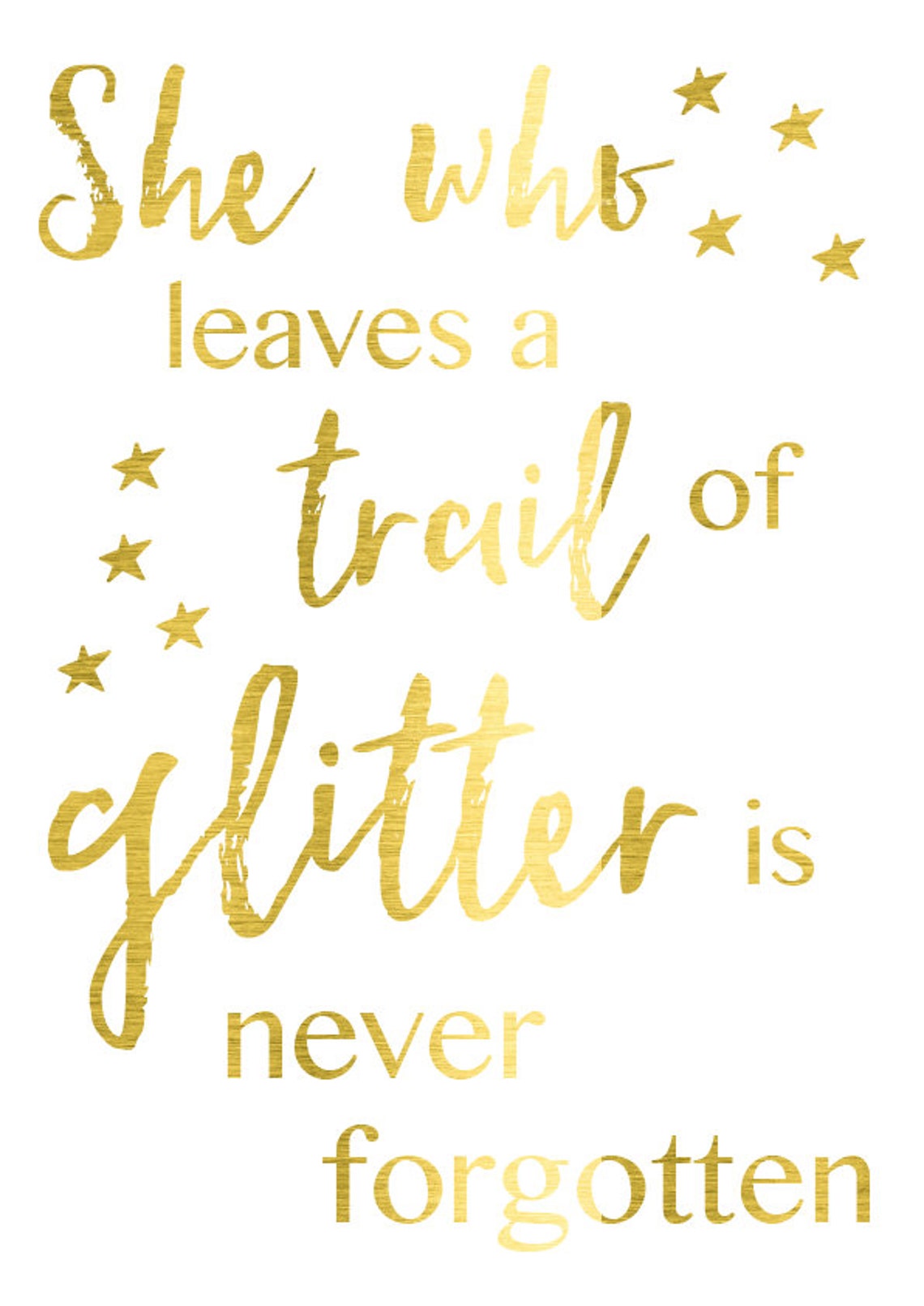 Foil quotes / Gold foil print / Strong woman quote / real gold Etsy