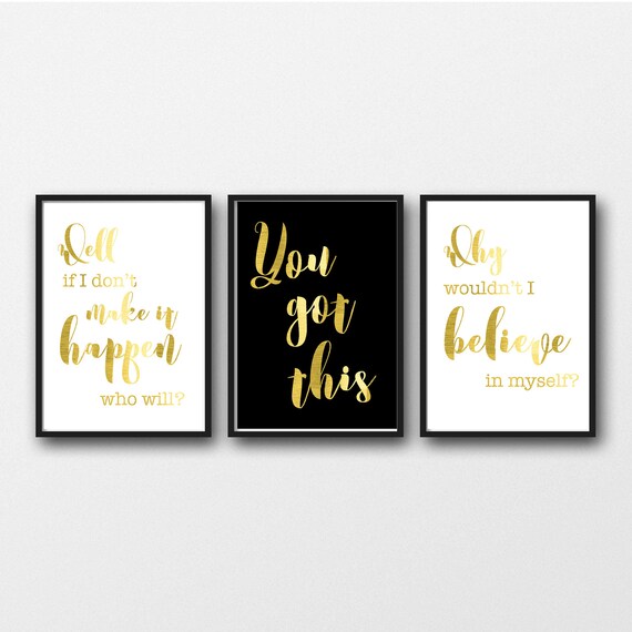 Gold Office Art Motivational Prints You Got This Quotes for Etsy Australia