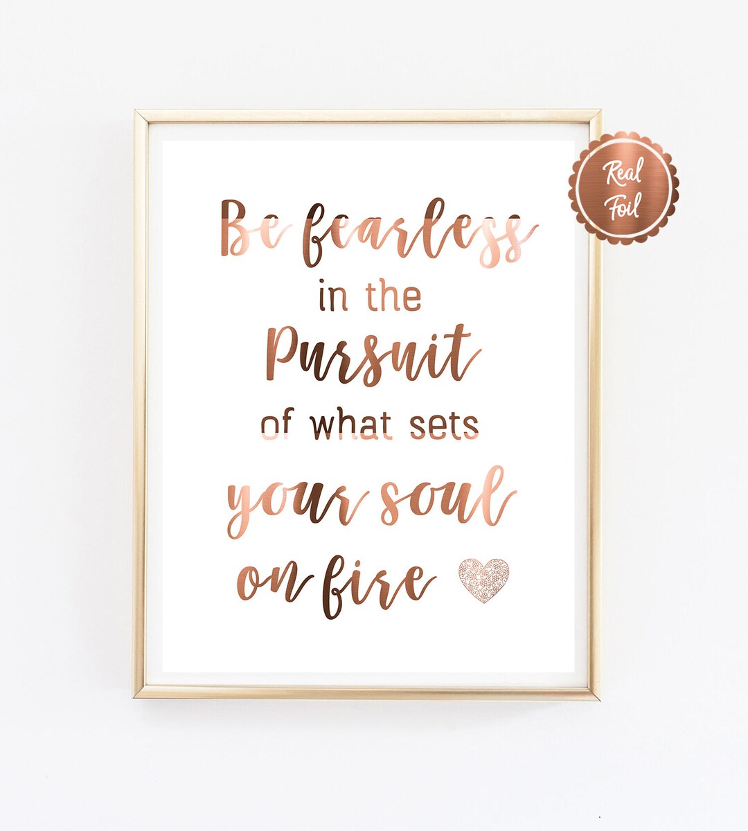 Be Fearless // Copper Quote // Copper Prints // Inspirational Etsy