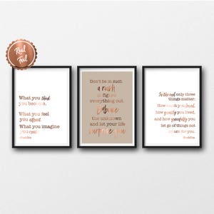 Buddha quotes // copper foil // inspirational quotes // quotes // copper print // gold // silver // custom quotes // meaningful // wall art
