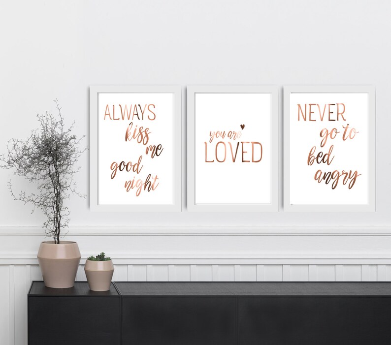 Sie werden geliebt set mit 3 Schlafzimmer Drucke echte | Etsy