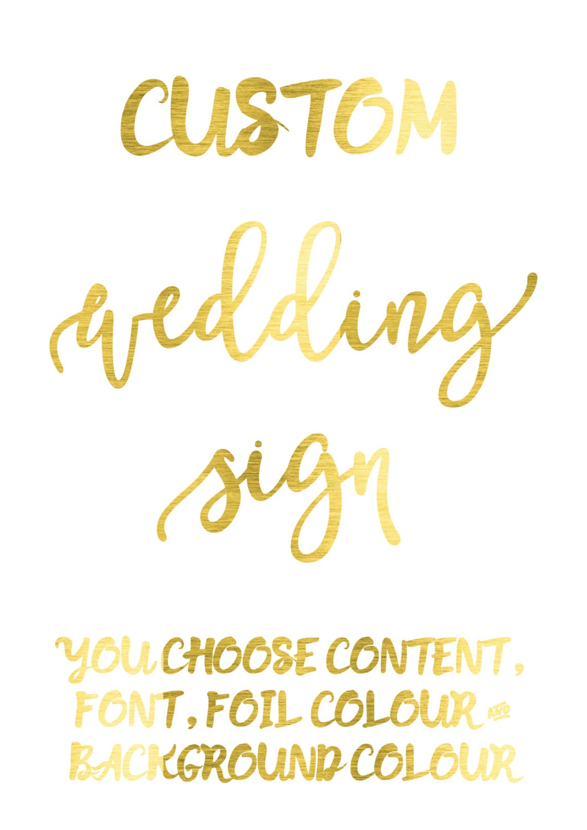 GOLD WEDDING SIGNS Custom Made Wedding Sign Wedding Etsy